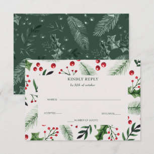 Holly Berries Winter Wedding OSA Kort