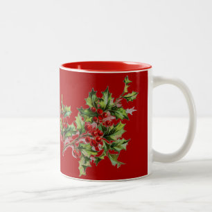 Holly berry 001 Två-Tonad mugg