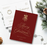 Holly Berry Bouquet Romantic God jul Red Vykort<br><div class="desc">Det här enkla julkortet har elegant och romantisk,  snabbt kalligrafibrev med en vinter-berusbukett och anpassningsbar på baksidan. Om du vill ha en mer avancerad anpassning av den här designen klickar du på BLUE DESIGN VERKTYG ovan!</div>