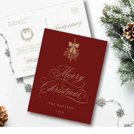 Holly Berry Bouquet Romantic God jul Red Vykort