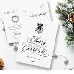 Holly Berry Bouquet Romantic God jul Vykort<br><div class="desc">Det här enkla julkortet har elegant och romantisk,  snabbt kalligrafibrev med en vinter-berusbukett och anpassningsbar på baksidan. Om du vill ha en mer avancerad anpassning av den här designen klickar du på BLUE DESIGN VERKTYG ovan!</div>