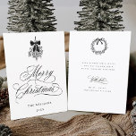 Holly Berry Bouquet Romantic-julfoto Flat Julkort<br><div class="desc">Den här enkla julklappen har elegant och romantisk kalligrafi-skrift med en vinter-berusbukett och anpassningsbar på baksidan. Om du vill ha en mer avancerad anpassning av den här designen klickar du på BLUE DESIGN VERKTYG ovan!</div>