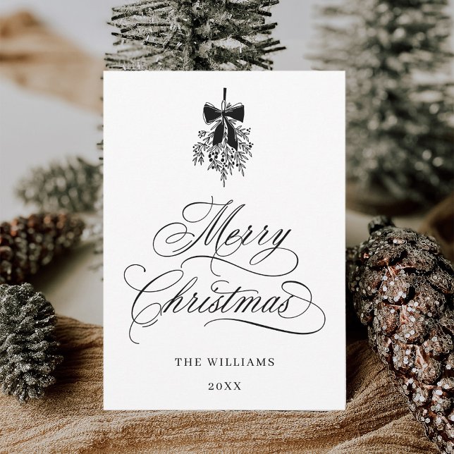 Holly Berry Bouquet Romantic-julfoto Flat Julkort (Skapare uppladdad)