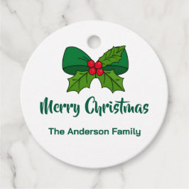 Holly Berry Bow Gåvor Etiketter