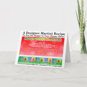 HOLLY BERRY CHRISTMAS COCKTAIL RECIPING CARD HELGKORT