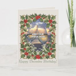 Holly Berry Decorative Christmas Border Kort