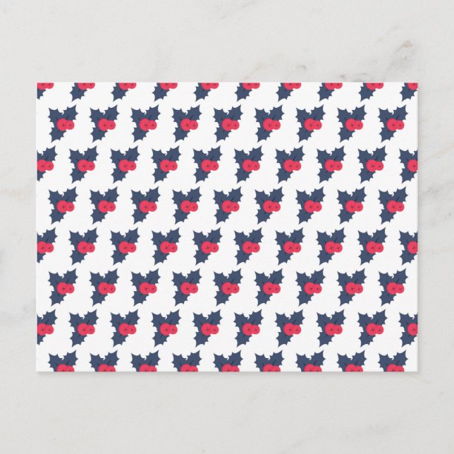 Holly Berry God jul Helgdag Winter Julafton Vykort (Framsida)