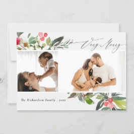 Holly Berry Gräs Mycket God jul 2 Photo Julkort