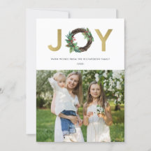 HOLLY BERRY GULD GRÖNT JOY WREATH CHRISTMAS PHOTO