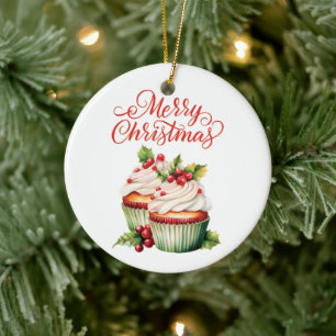 Holly Berry jul Cuptårta Julgransprydnad Keramik