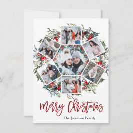 Holly Berry Jul Kandetag 7 PHOTO Hälsning Julkort