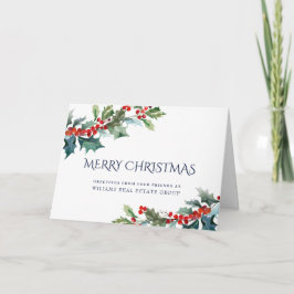 Holly Berry jul Mistletoe Corporate Hälsning Helgkort