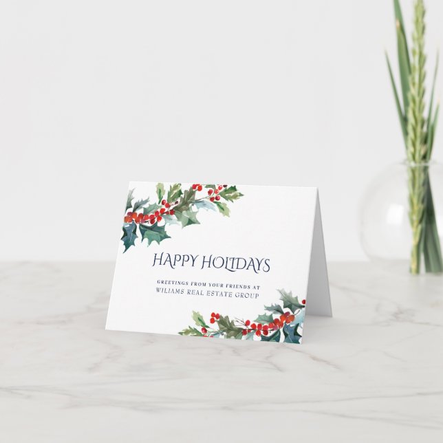 Holly Berry jul Mistletoe Corporate Hälsning Helgkort (Framsida)