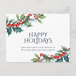 Holly Berry jul Mistletoe Corporate Hälsning Vykort