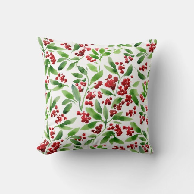 Holly Berry jul Pillow Kudde (Framsida)