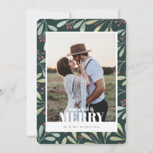 Holly Berry Married & Merry Newlyows-jul Inbjudningar