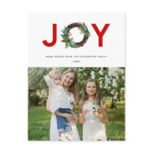 HOLLY BERRY RED GRÖNT JOY WREATH CHRISTMAS PHOTO