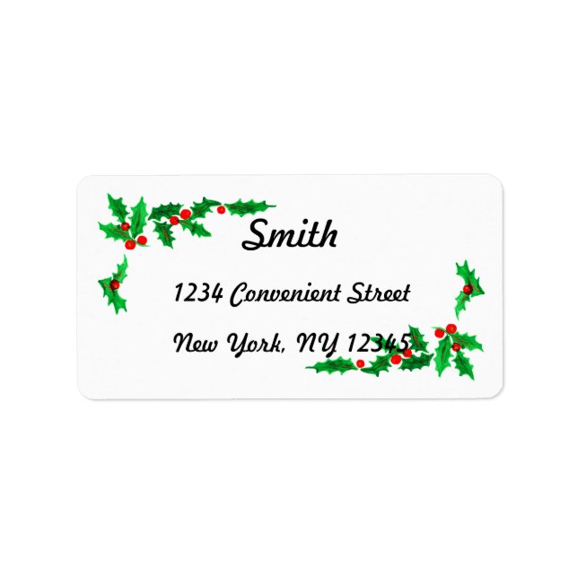 Holly Berry Return Address Label Adressetikett (Framsidan)