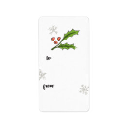 Holly Berry Sprig Gift Märkre Adressetikett