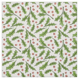 Holly Berry Sprig Mönster Tyg