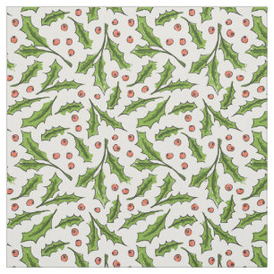 Holly Berry Sprig Mönster Tyg