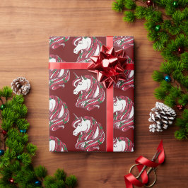 Holly Berry Unicorn Presentpapper