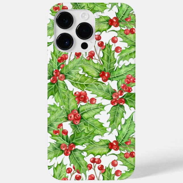 Holly berry, vattenfärg jul mönster (Baksida)