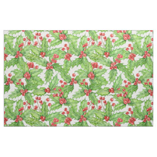 Holly berry Vridfärg jul mönster Fabric Tyg