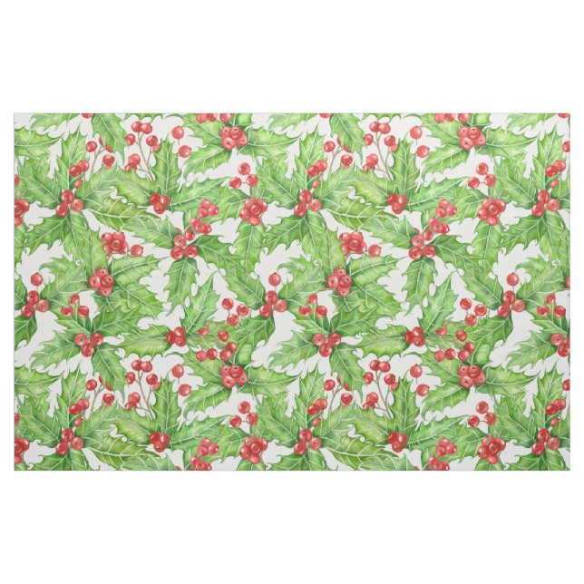Holly berry Vridfärg jul mönster Fabric Tyg (Fat Quarter)