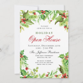Holly Berry Wandejul-Helgdag ÖPPEN HOUSE Inbjudningar