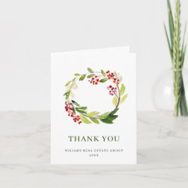 Holly Berry Wreath Christmas Greeting Holiday Tack Kort