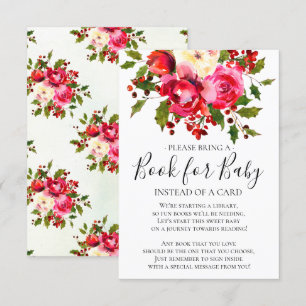 Holly Blommigt Blommigt Baby Shower Bok för Baby Inbjudningar