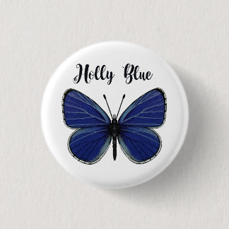 Holly Blue Butterfly Round Badge Knapp