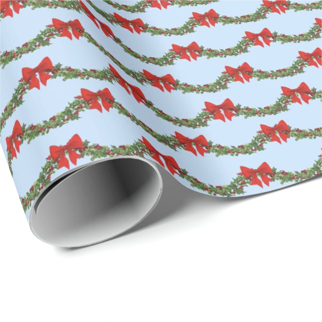 Holly Boughs Wrapping Paper Presentpapper (Rullad Hörn)
