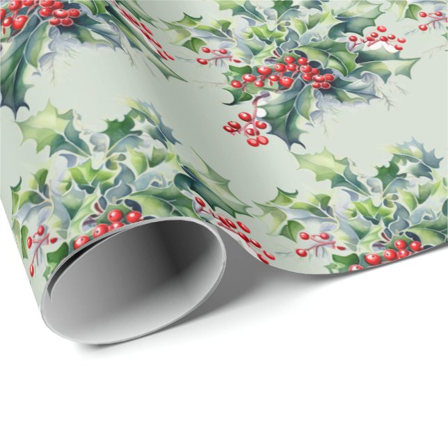 Holly Bouquet Presentpapper (Rullad Hörn)