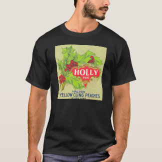 Holly Brand Peacher Vintage Fruit Låda etikett T Shirt