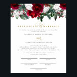 HOLLY Burgundy Winter Blommigt Giftermål certifika Poster<br><div class="desc">Det här giftermål-certifikatet har rik burgundy och vita vinterblommigtar parade med ett elegant guld calligraphy-skriptteckensnitt. Redigera enkelt *de flesta formuleringarna och ändra typsnitt så att det stämmer överens med ceremonin och parets stil. Se till att användan är papper för att få bästa möjliga kvalitet, så namnteckning inte smussla. Det här...</div>