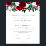HOLLY Burgundy Winter Blommigt Giftermål certifika Poster<br><div class="desc">Det här giftermål-certifikatet har rik burgundy och vita vinterblommigtar parade med ett elegant guld calligraphy-skriptteckensnitt. Redigera enkelt *de flesta formuleringarna och ändra typsnitt så att det stämmer överens med ceremonin och parets stil. Se till att användan är papper för att få bästa möjliga kvalitet, så namnteckning inte smussla. Det här...</div>