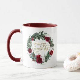 HOLLY Burgundy Winter Blommigt God jul Mugg
