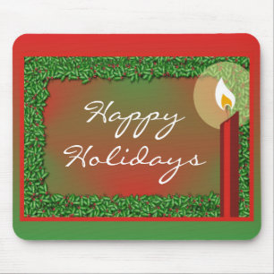 Holly & Candle Mouse Pad Musmatta