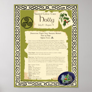 HOLLY CELTIC HELIG TRÄD POSTER