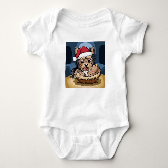 Holly chlid adsted by yorkshire Terrier T Shirt (Framsida)