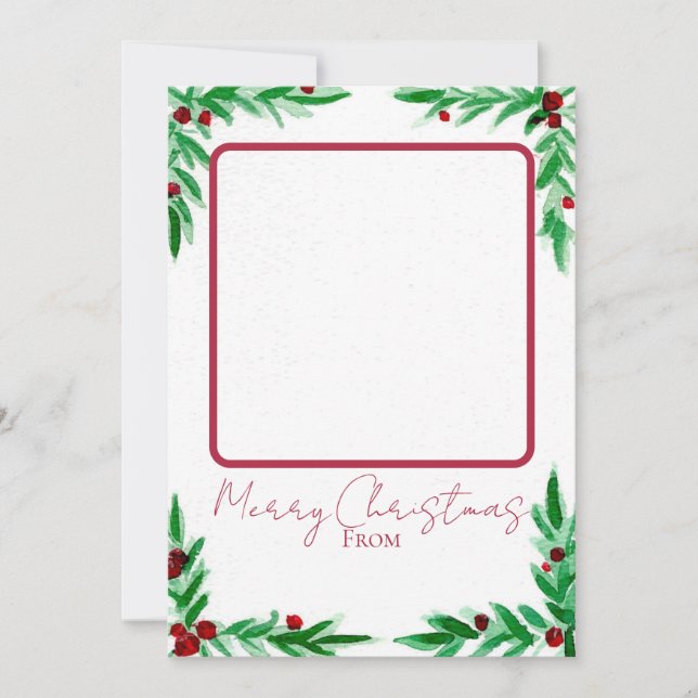 Holly Christmas Card Julkort (Framsida)