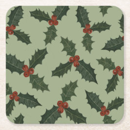 holly christmas mönster underlägg papper kvadrat