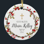Holly christmas Personlig Girl Baptism Ornament<br><div class="desc">Holly christmas Personlig Girl Baptism Ornament</div>