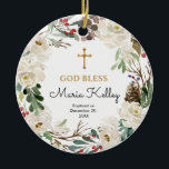 Holly christmas Personlig Girl Baptism Ornament<br><div class="desc">Holly christmas Personlig Girl Baptism Ornament</div>