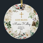 Holly christmas Personlig Girl Baptism Ornament<br><div class="desc">Holly christmas Personlig Girl Baptism Ornament</div>