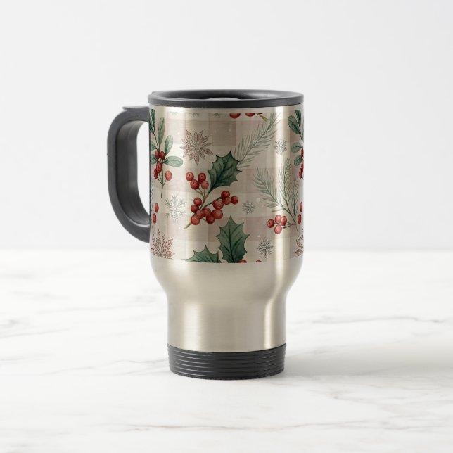 Holly Christmas Snow Watercolor Resemugg (Framsida vänster)
