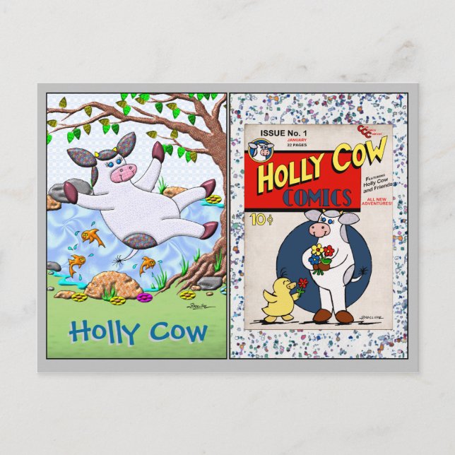 Holly Cow Collecsible Trading Cards #1 och #2 Vykort (Framsida)
