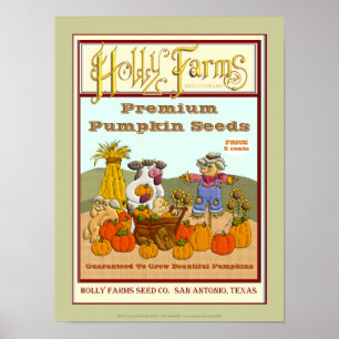 Holly Cow's Vintage Pumpkin Seed Paket Poster